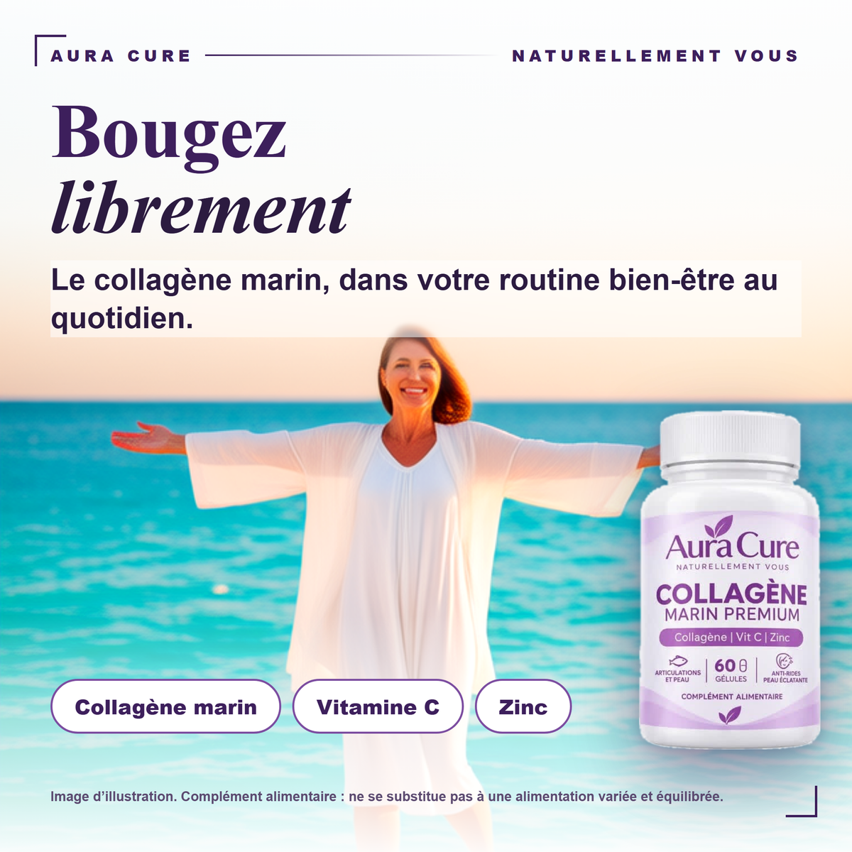 Aura Cure Collagène Marin Premium - routine bien-être quotidienne et confort des articulations